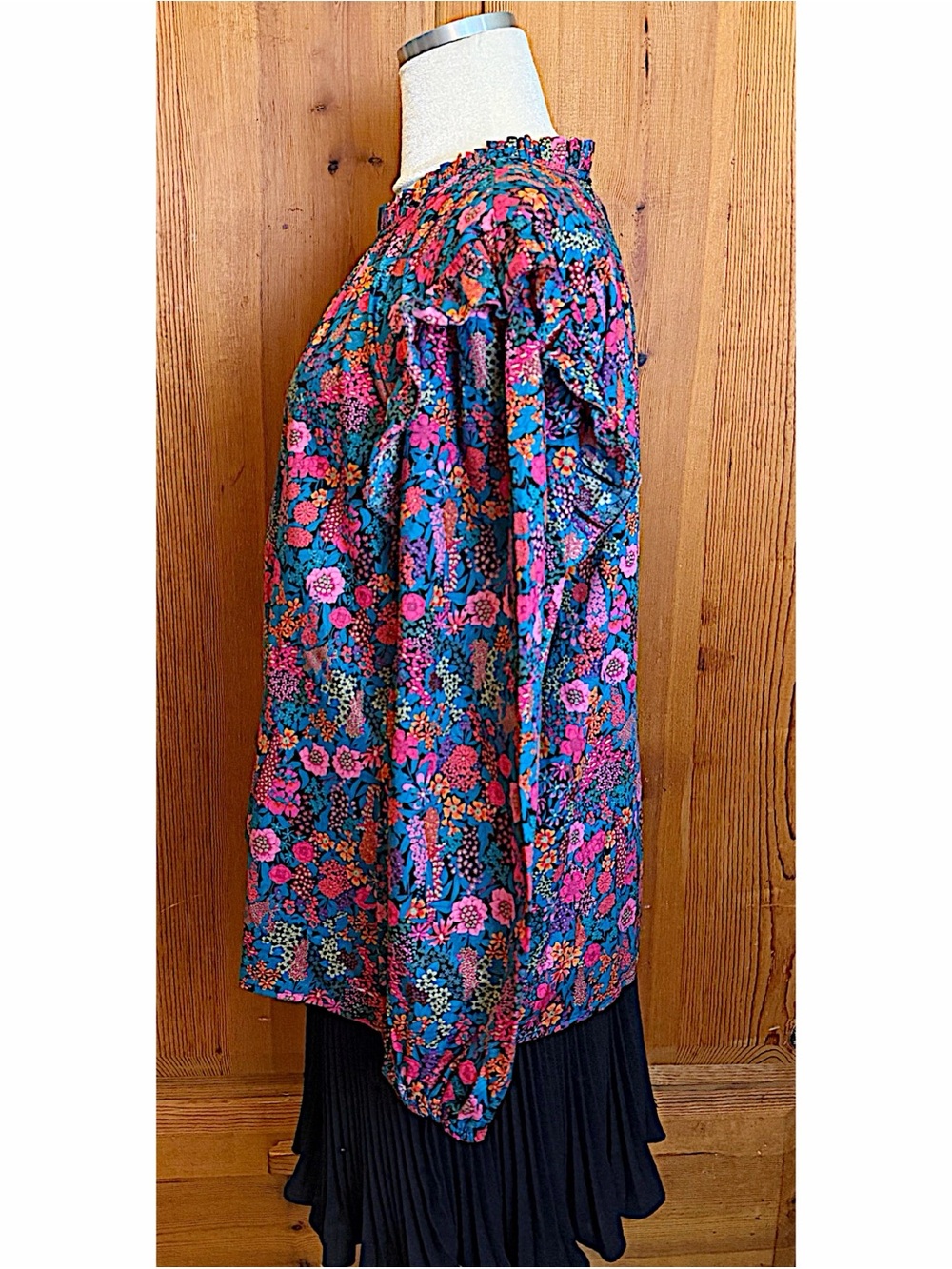 J. Crew x Liberty Ciara Ruffle Shoulder Cotton Blouse - Picture 3 of 6